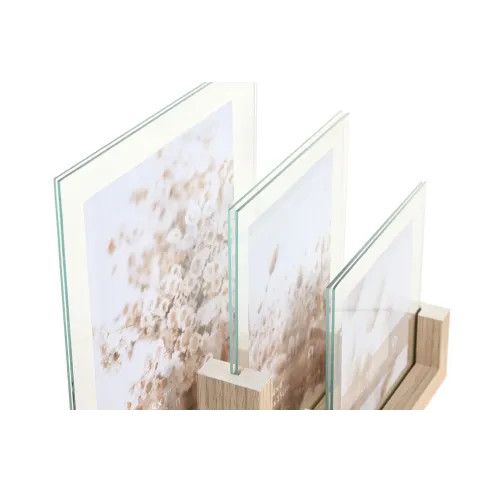 marco de fotos 10x10 base madera cristal