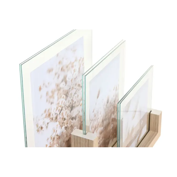 marco de fotos 10x10 base madera cristal