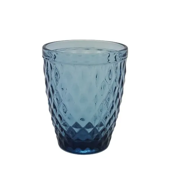 juego de seis vasos azules 250ml grabado