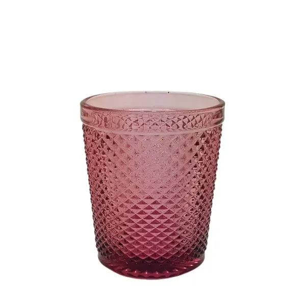 juego seis vasos cristal rosa 250ml grab