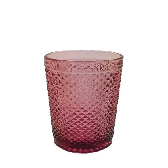 juego seis vasos cristal rosa 250ml grab