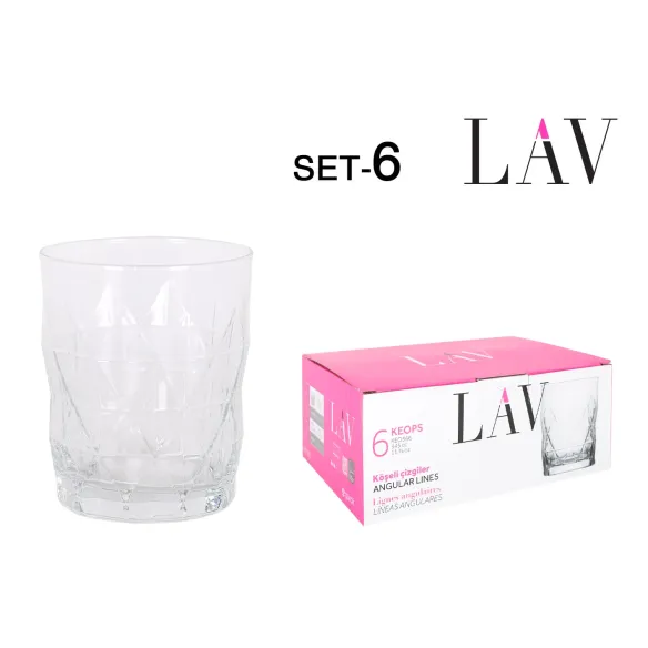 juego seis vasis cristal 345cc keops