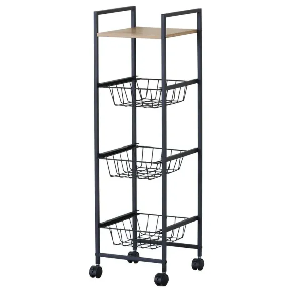 carro auxiliar 1 estante y 3 cestas