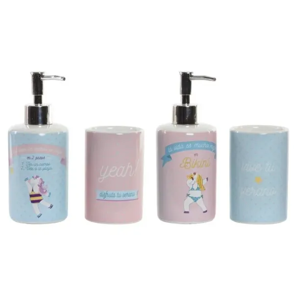 juego de bano unicornio ceramica