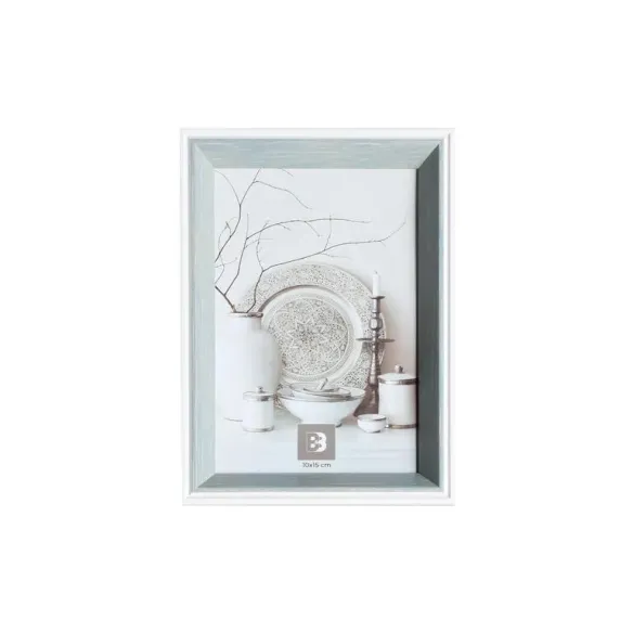 marco de fotos 10x15 gris y blanco