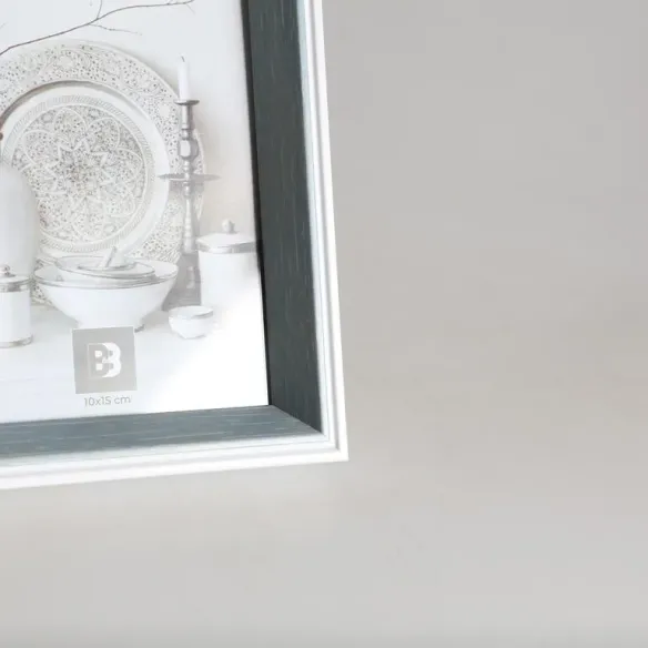marco de fotos 10x15 gris y blanco
