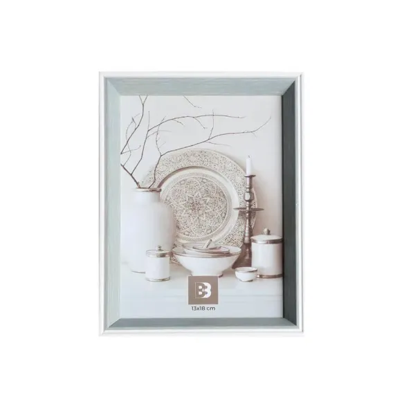 marco de fotos 13x18 gris y blanco