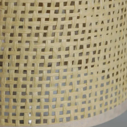 lampara sobremesa blanca rattan