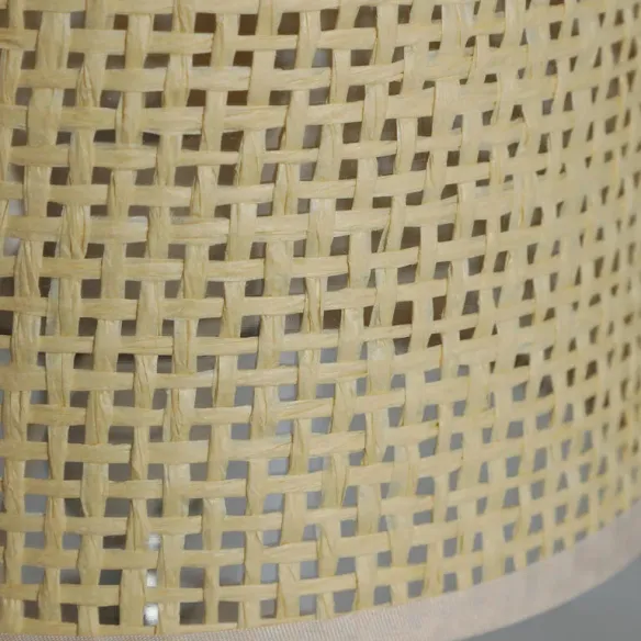 lampara sobremesa blanca rattan