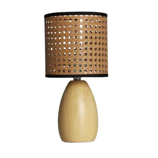 lampra sobremesa beig rattan