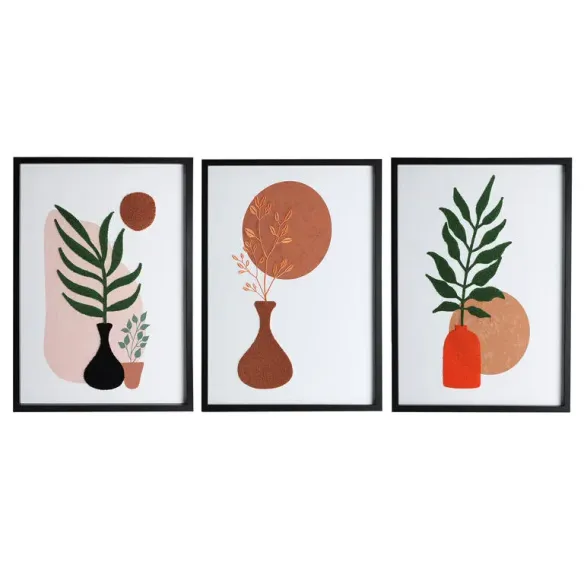 cuadro jarrones flores borreguillo