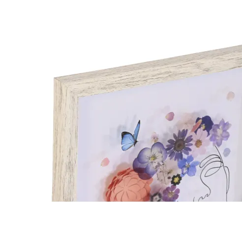 cuadro cristal chica flores