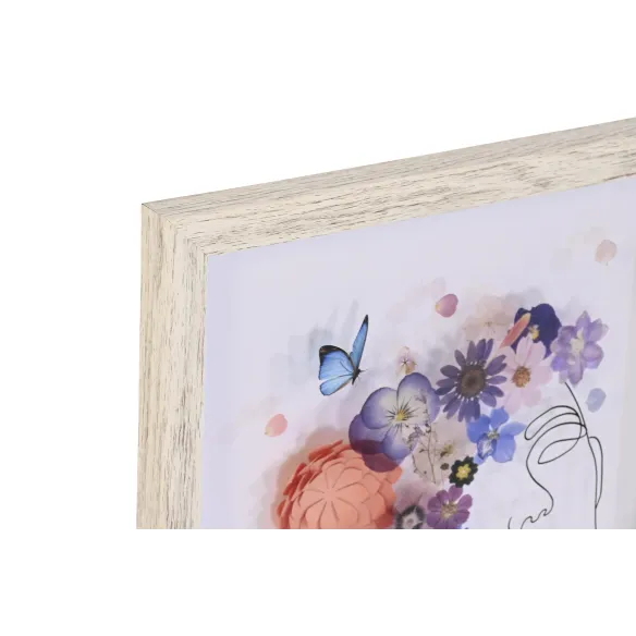 cuadro cristal chica flores