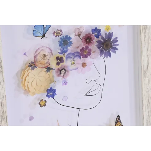 cuadro cristal chica flores