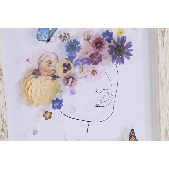 cuadro cristal chica flores