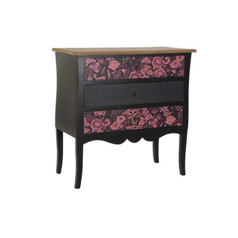 buffet cajonera comoda flores negro