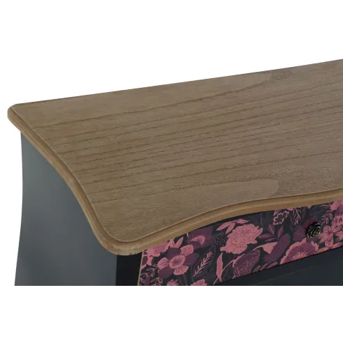 buffet cajonera comoda flores negro