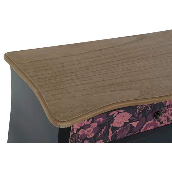 buffet cajonera comoda flores negro