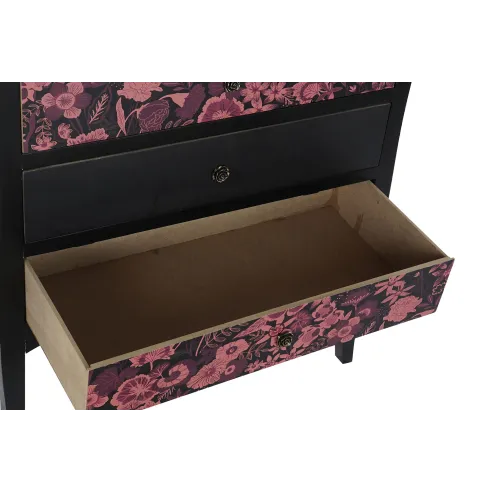 buffet cajonera comoda flores negro