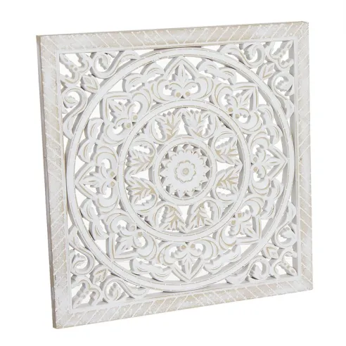 panel madera mandala blanco