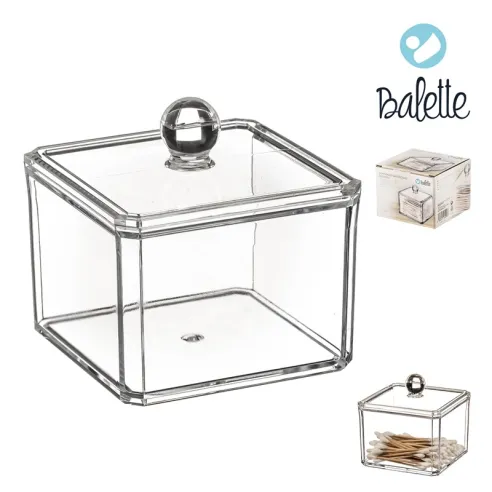 dispensador cosmeticos cuadrado con tapa 9 cm nah