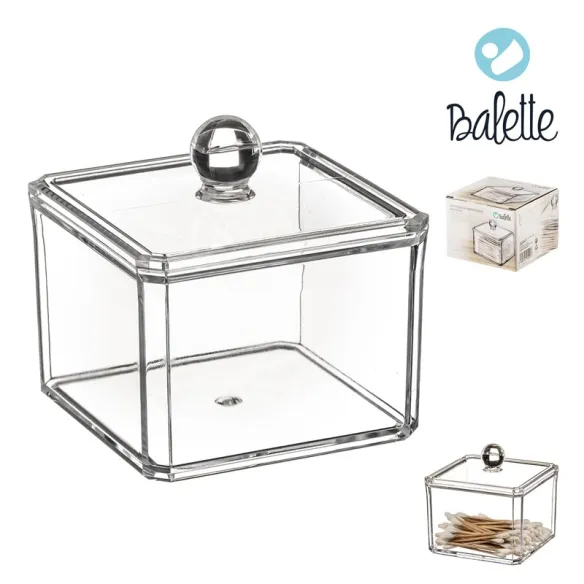 dispensador cosmeticos cuadrado con tapa 9 cm nah