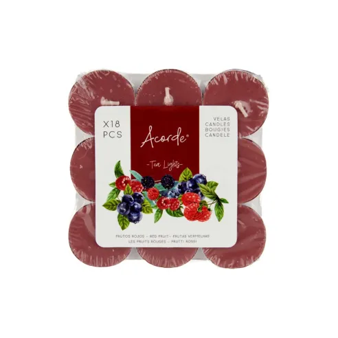 set dieciocho velas tea frutos rojos