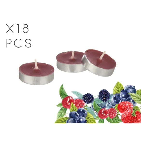 set dieciocho velas tea frutos rojos