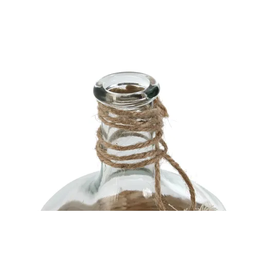 jarron florero cristal rattan hoja