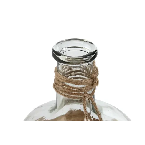 jarron florero cristal rattan con hoja