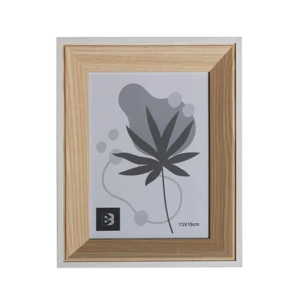 marco de fotos 13x18 madera y blanco