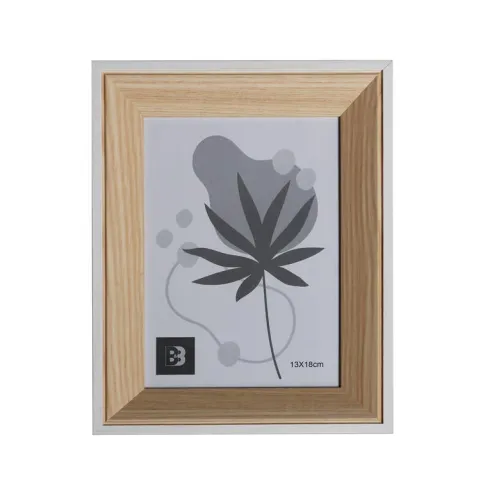 marco de fotos 13x18 madera y blanco