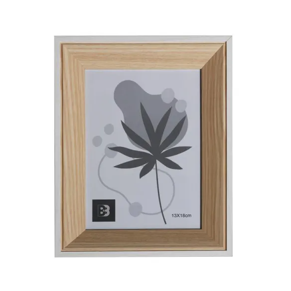 marco de fotos 13x18 madera y blanco