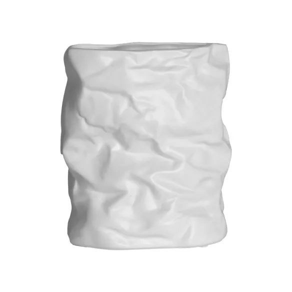 jarron florero karin arrugado blanco