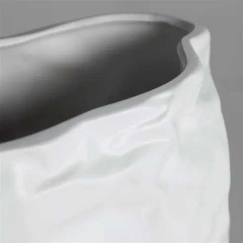 jarron florero karin arrugado blanco