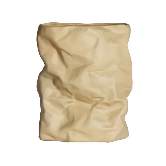 jarron florero karin arrugado beig