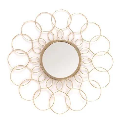 espejo pared oro circulos