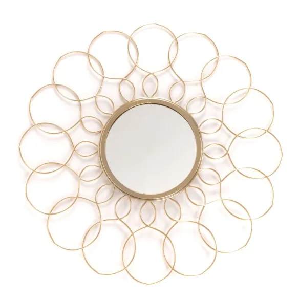 espejo pared oro circulos