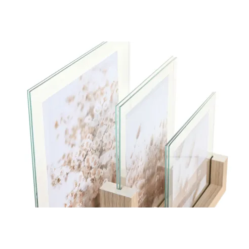 marco de fotos 10x10 base madera cristal