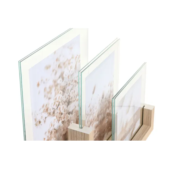 marco de fotos 10x10 base madera cristal