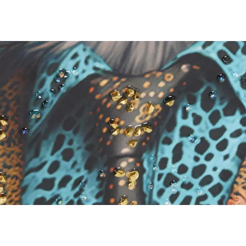 cuadro lienzo leon y guepardo flores