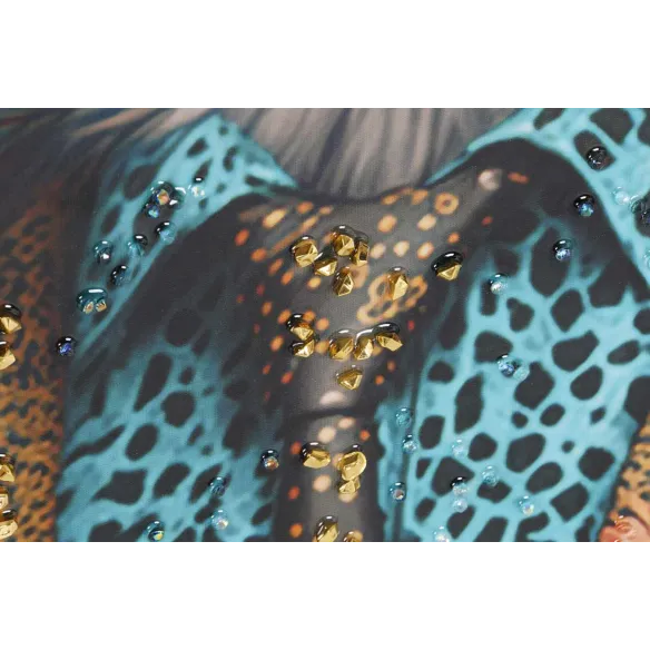 cuadro lienzo leon y guepardo flores