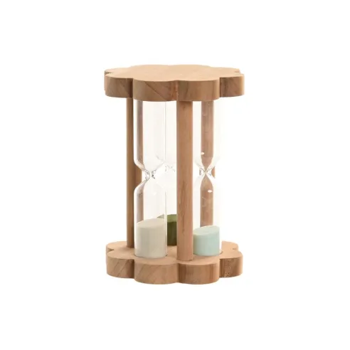 reloj de arena madera cristal