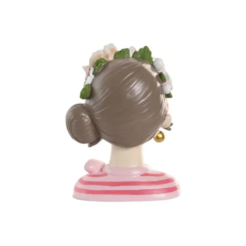 figura chica flores resina