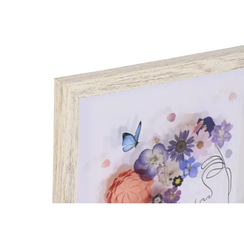 cuadro cristal chica flores