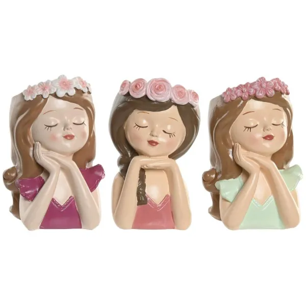 macetero chica flores