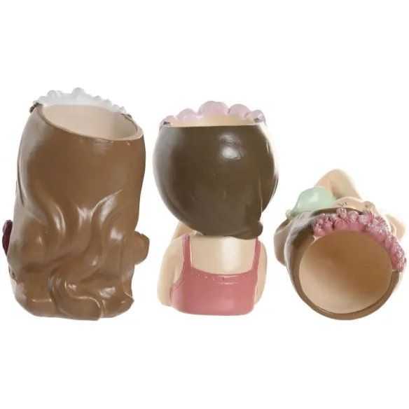 macetero chica flores