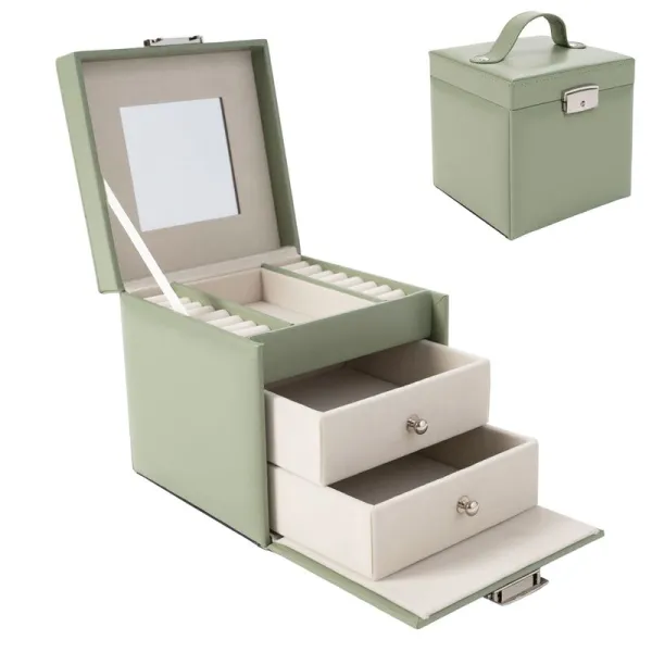 joyero dos cajones verde basil