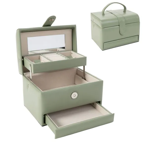 joyero tres niveles verde basil