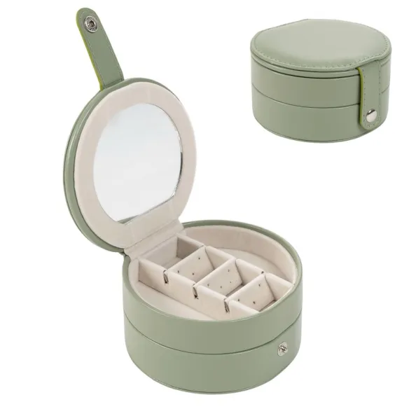 joyero de viaje dos niveles verde basil